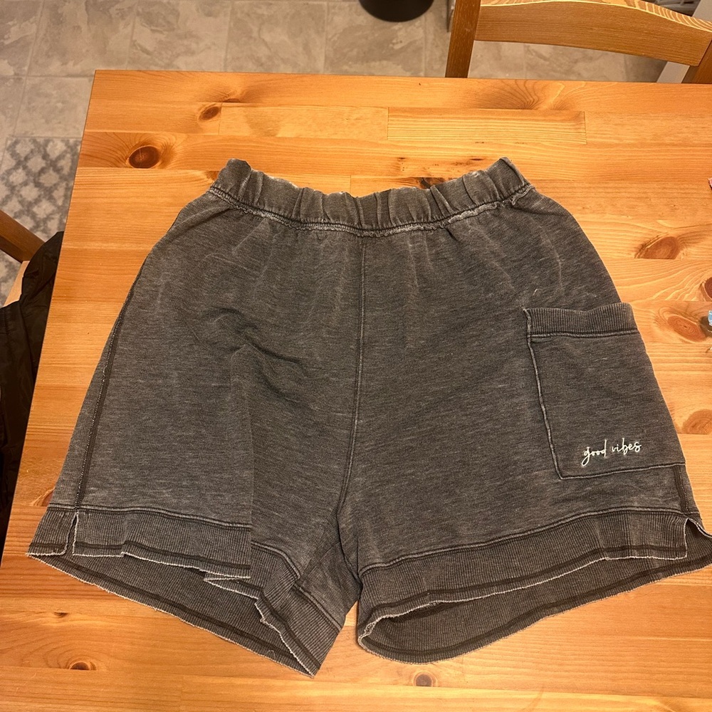 Free People Cozy Girl Good Vibes Shorts Gray- Loungewear - Picture 2 of 5